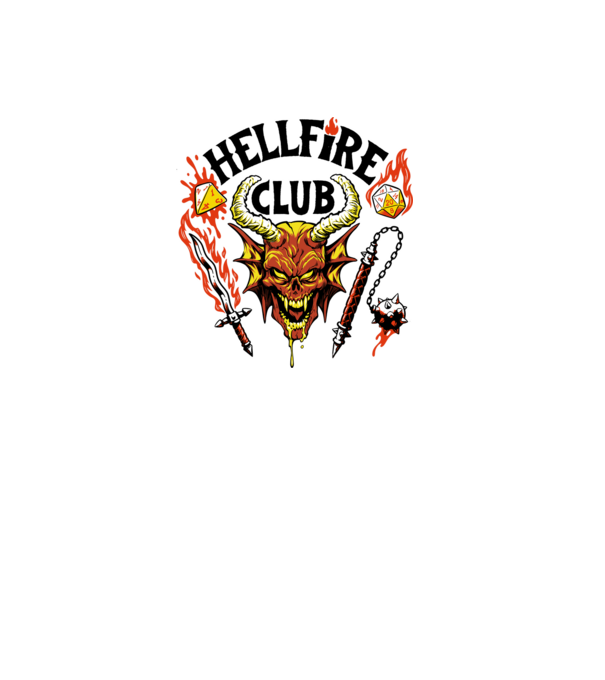 Hellfire ok model alb pe tricou