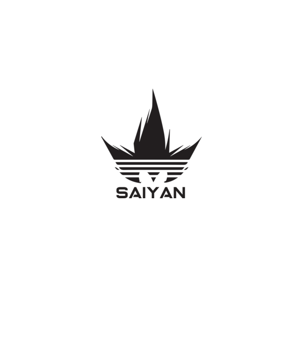 saiyan logo model gri pe tricou