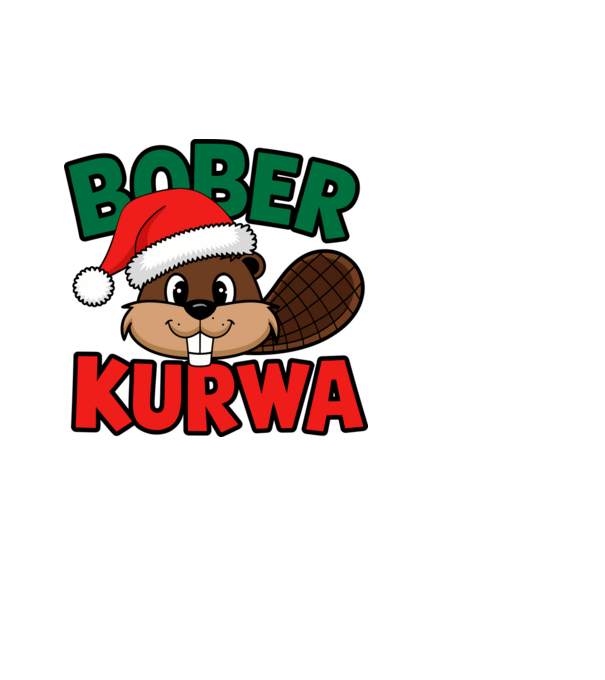 Bober kurwa xmas model alb pe tricou
