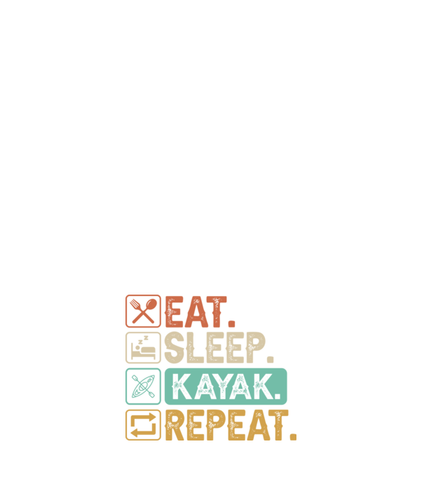 Eat Sleep Kayak model albastru închis pe tricou