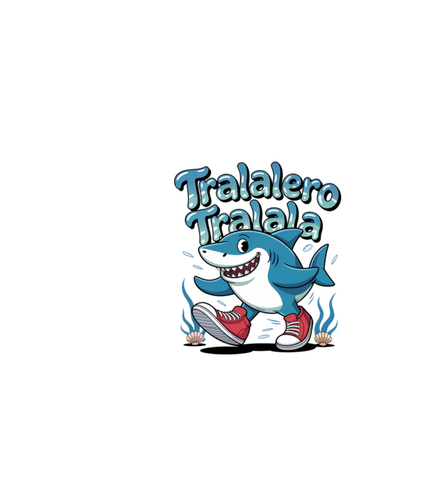 Tralalero Tralala drăguț model negru pe tricou