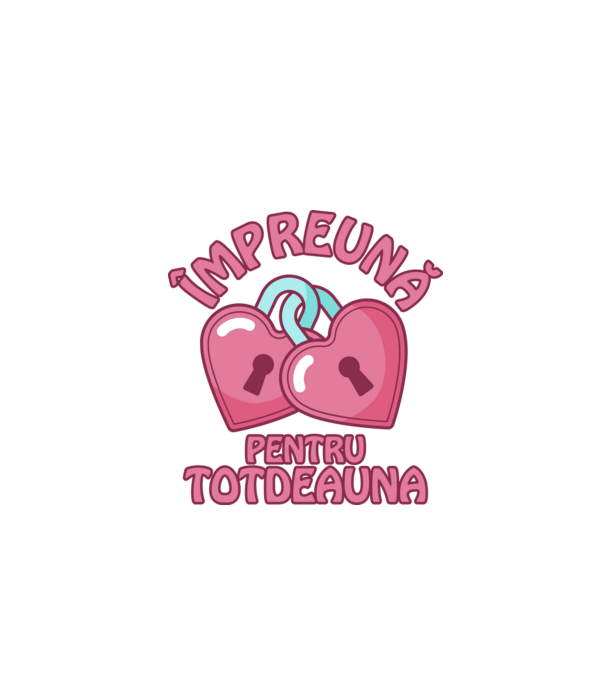 mpreună pentru totdeauna model alb pe tricou