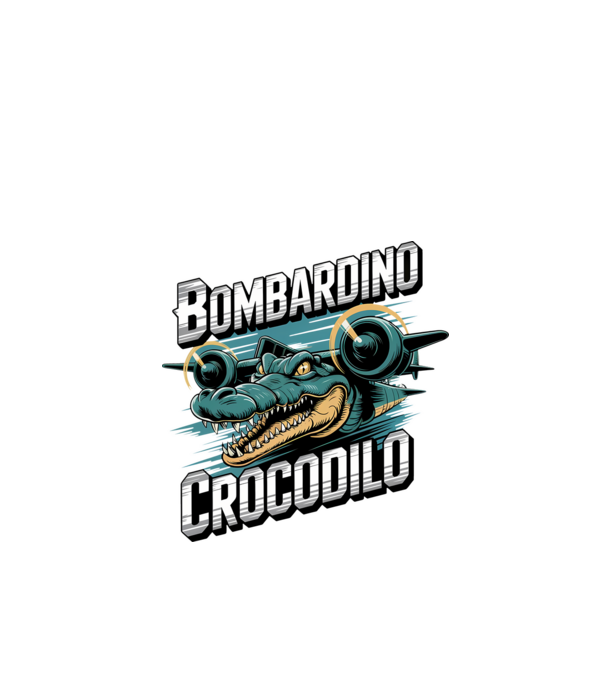 Bombardino Crocodilo 2 model negru pe tricou