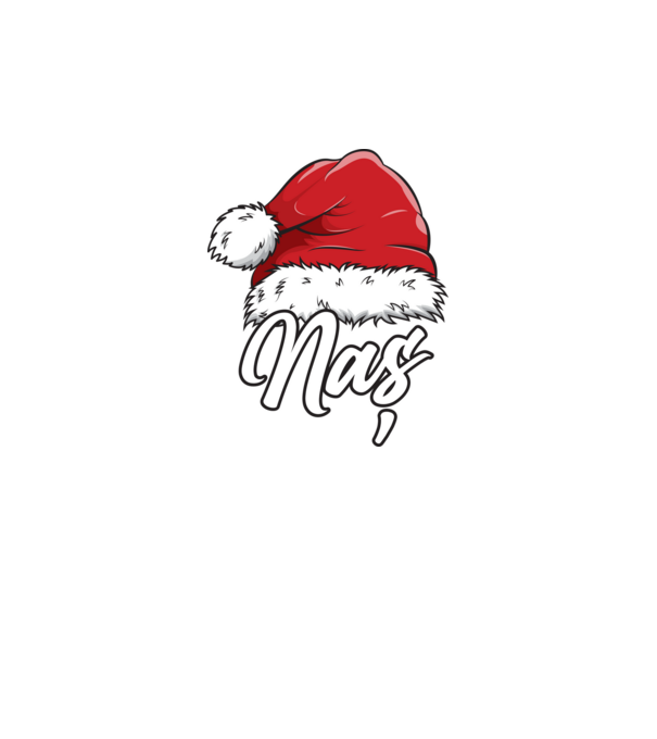 naș Santa Hat model negru pe tricou