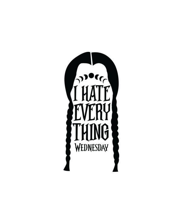 I hate everything model alb pe tricou