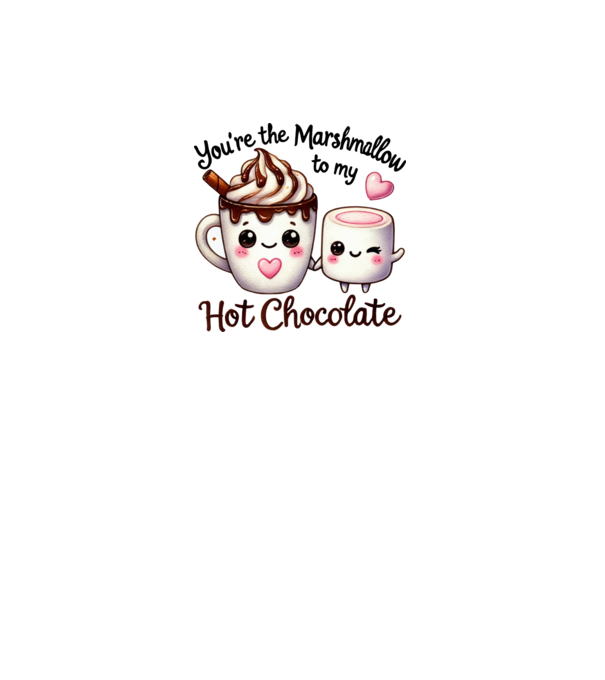 Marshmallow to my Hot Chocolate model alb pe tricou
