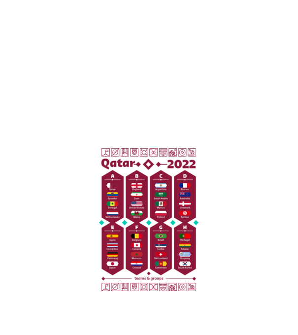 Qatar 2022 teams - groups white model alb pe tricou