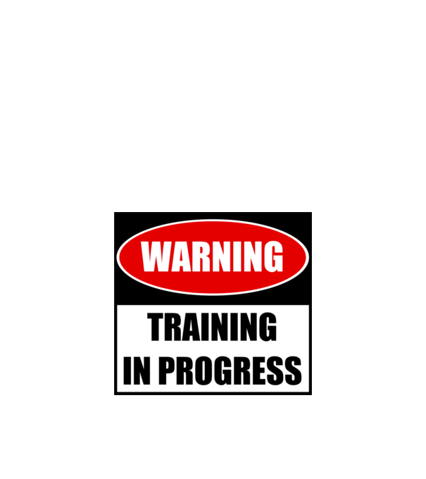 Warning Training In Progress model portocaliu pe tricou