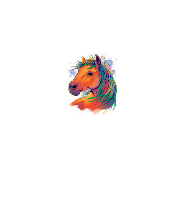 Colorful Horse model gri pe tricou