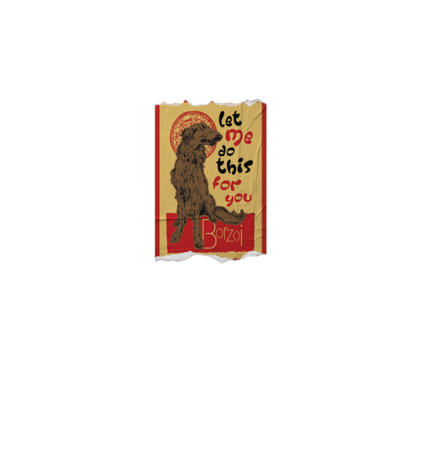 BORZOI retro poster chat noir poster texture model gri pe tricou