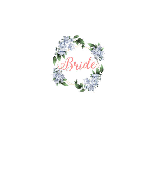 BRIDE blue floral model alb pe tricou