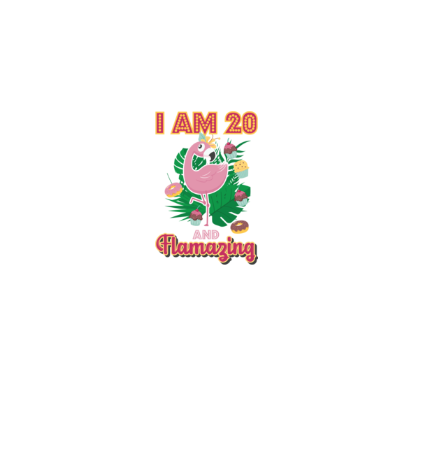 FLAMAZING Birthday 20 Years old model alb pe tricou