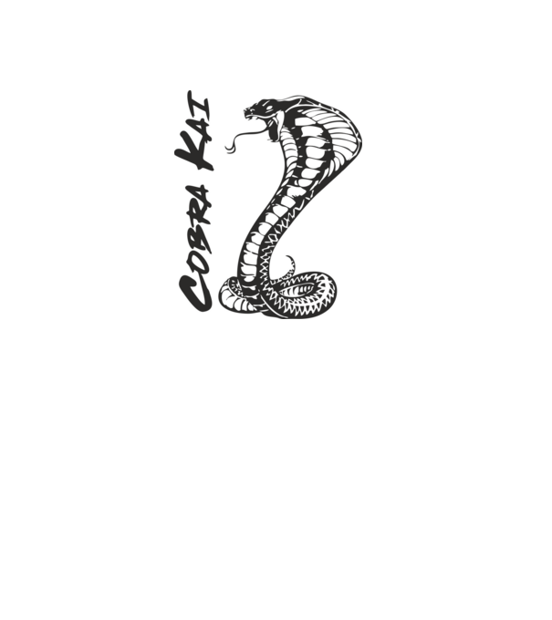 cobra kai black model alb pe tricou
