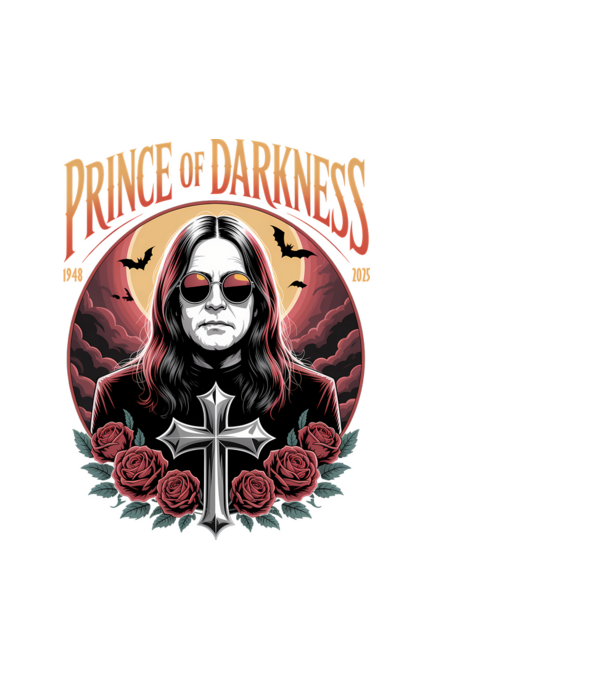 Prince of Darkness model alb pe tricou