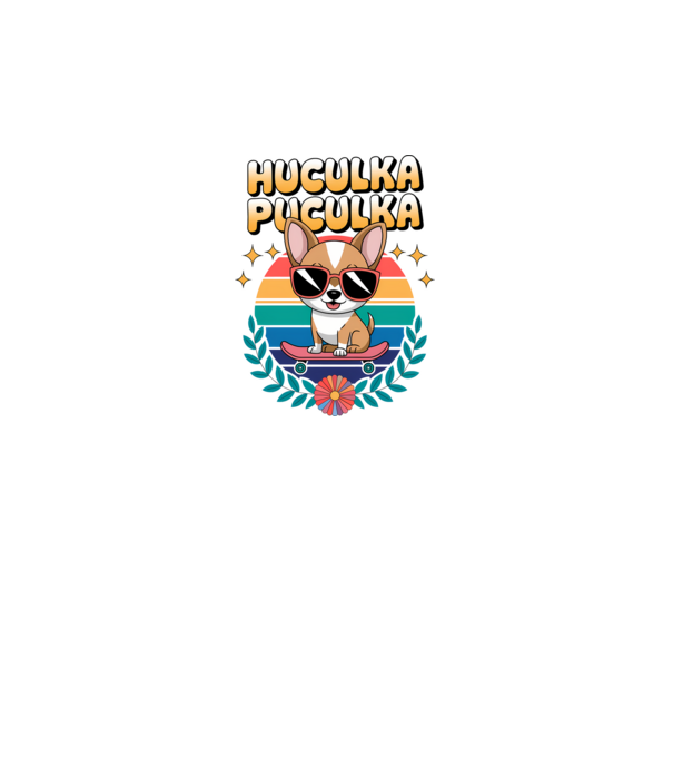 Huculka Puculka Câine 2 model alb pe tricou