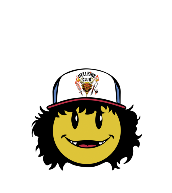 dustinhappyface model roșu pe tricou