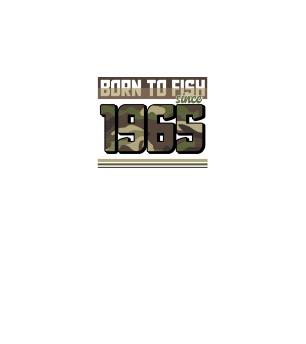 Born to fish since 1965 model negru pe tricou