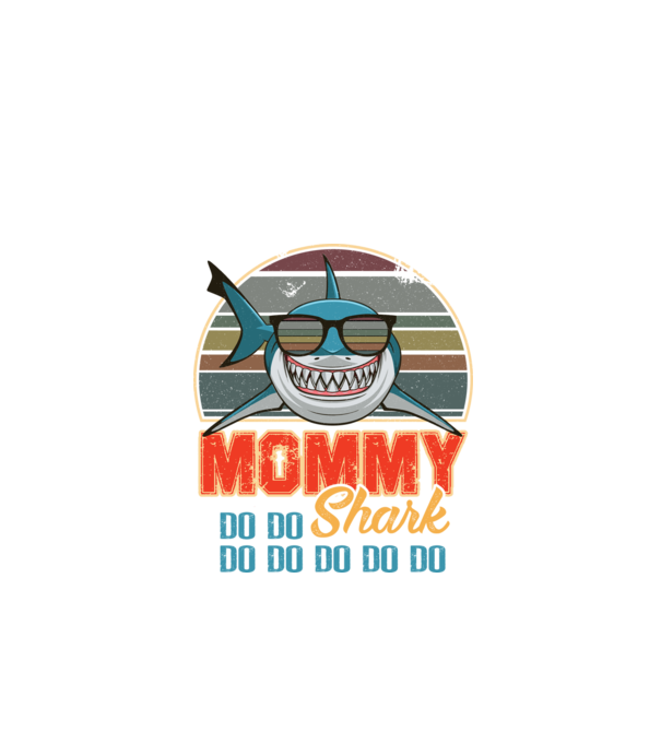 Mommy Shark model negru pe tricou