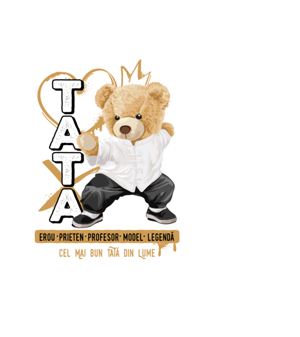 Tati Teddy model negru pe tricou