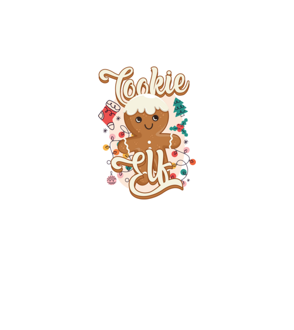 Cookie elf model alb pe tricou