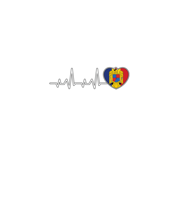 ROMANIA heartbeat model negru pe tricou