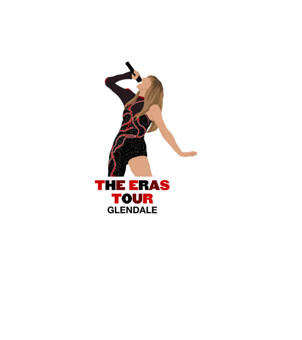 Taylor Swift The Eras Tour Glendale model alb pe tricou