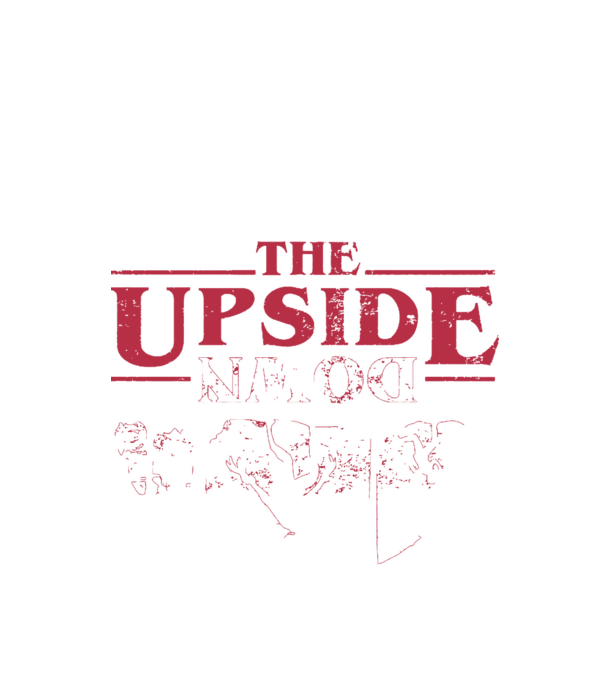 the upside down logo model negru pe tricou