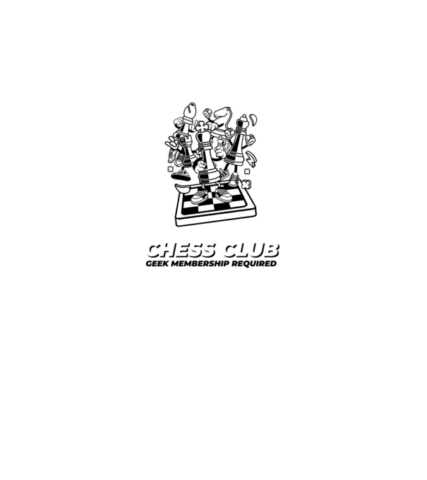 chess club model alb pe tricou