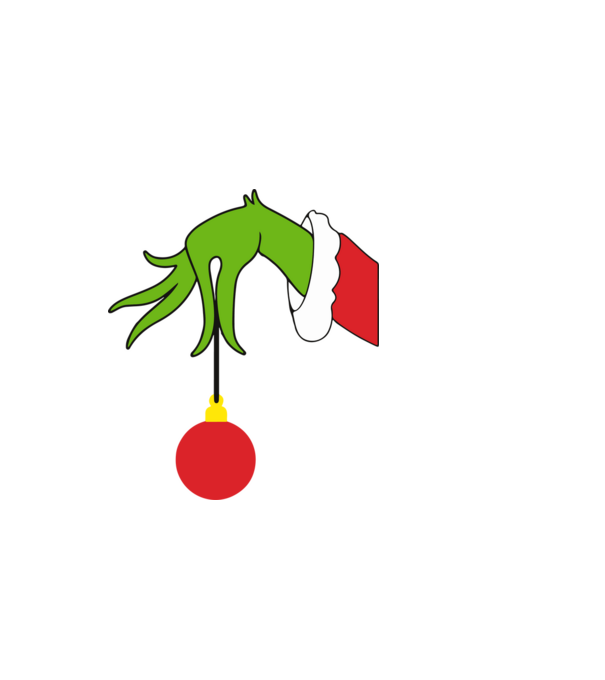 Grinch hand model alb pe tricou