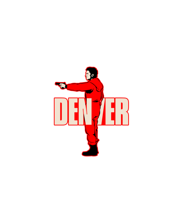 denver la casa de papel model negru pe tricou