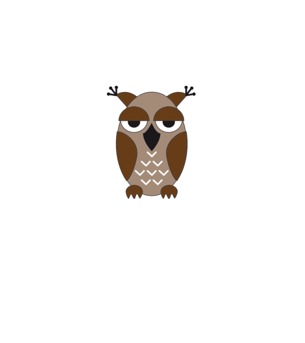 Owl model alb pe tricou