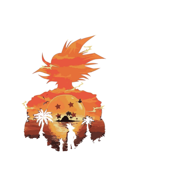 goku sunset 2 model negru pe tricou