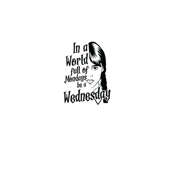 Be a Wednesday model alb pe tricou