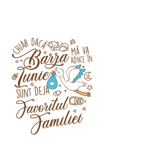 Favoritul familiei IUNIE model alb pe tricou