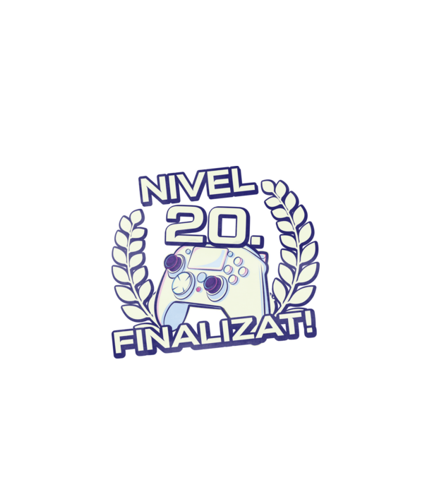 Nivel 20 finalizat! model negru pe tricou