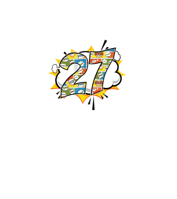 Birthday Comic Number 27 model turcoaz pe tricou