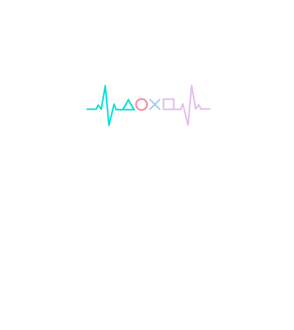 Playstation Symbols EKG model negru pe tricou