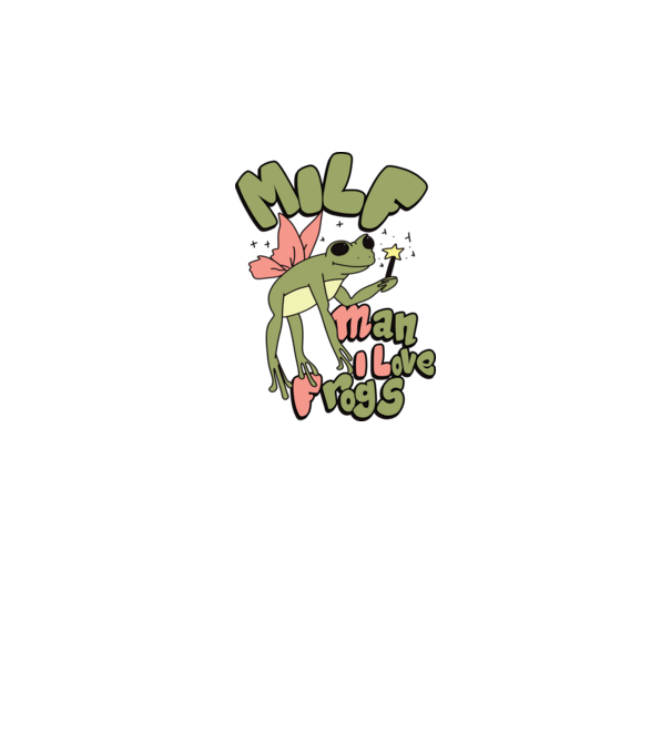 MILF man i love frogs model alb pe tricou