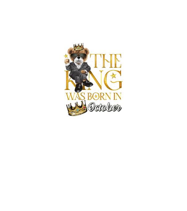 The king was born int OCTOBER model negru pe tricou