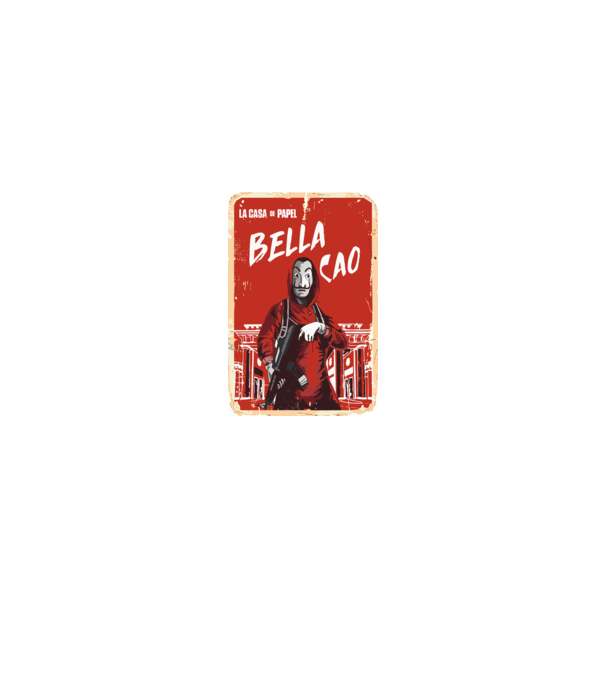 bella ciao poster retro model negru pe tricou