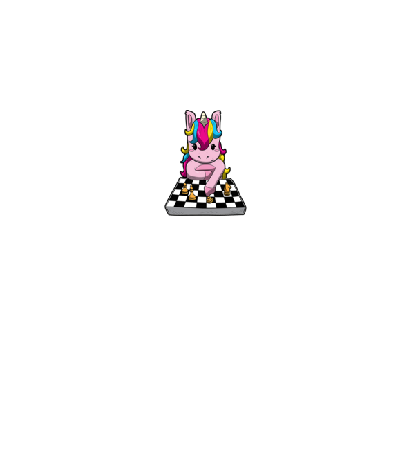 Chessicorn model gri pe tricou