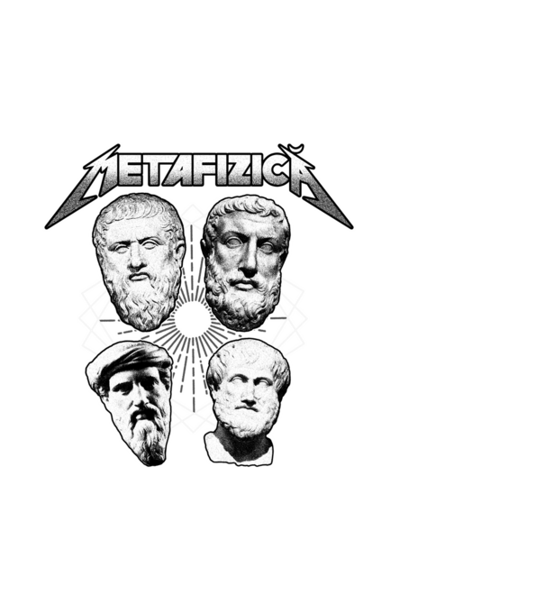metafizică model negru pe tricou