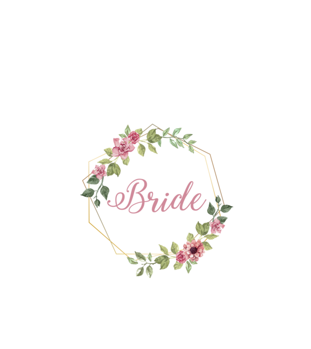 BRIDE pink floral model alb pe tricou