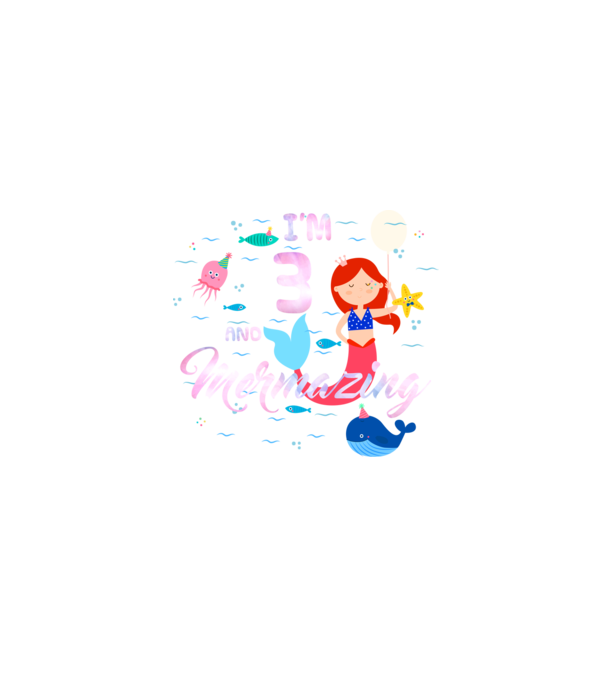 Mermazing Birthday 3 model negru pe tricou