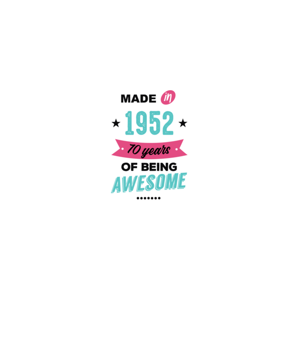 MADE in 1952 model alb pe tricou