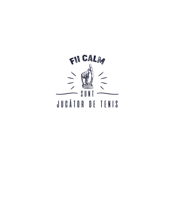 Fii calm, sunt JUCĂTOR DE TENIS model alb pe tricou