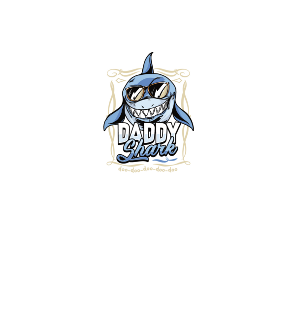 Daddy Shark model negru pe tricou