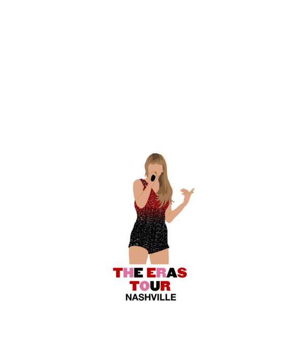 Taylor Swift The Eras Tour Nashville model alb pe tricou