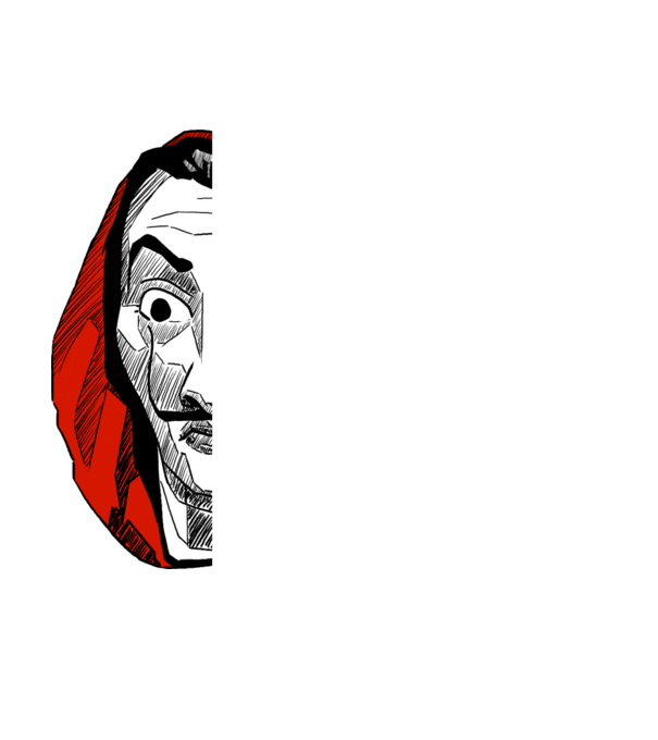 classic logo money heist model negru pe tricou