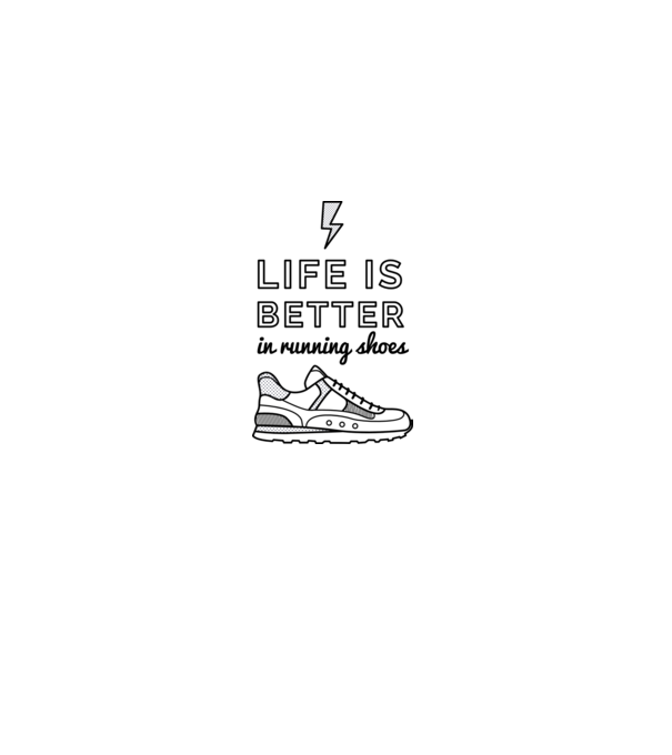 Life is better running shoes model roșu pe tricou